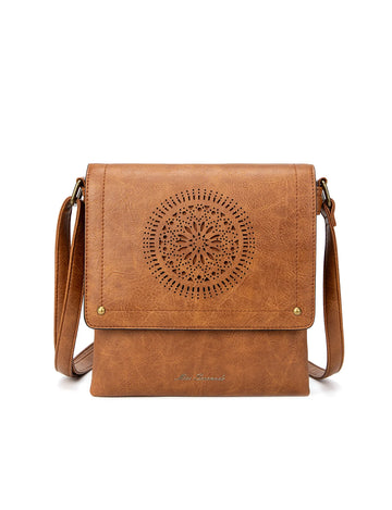 Miss Serenade - XB-2381 Imogen Vegan Flap Sidebag - Tan