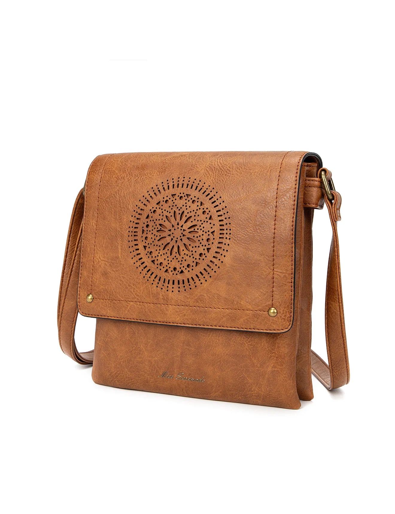 Miss Serenade - XB-2381 Imogen Vegan Flap Sidebag - Tan