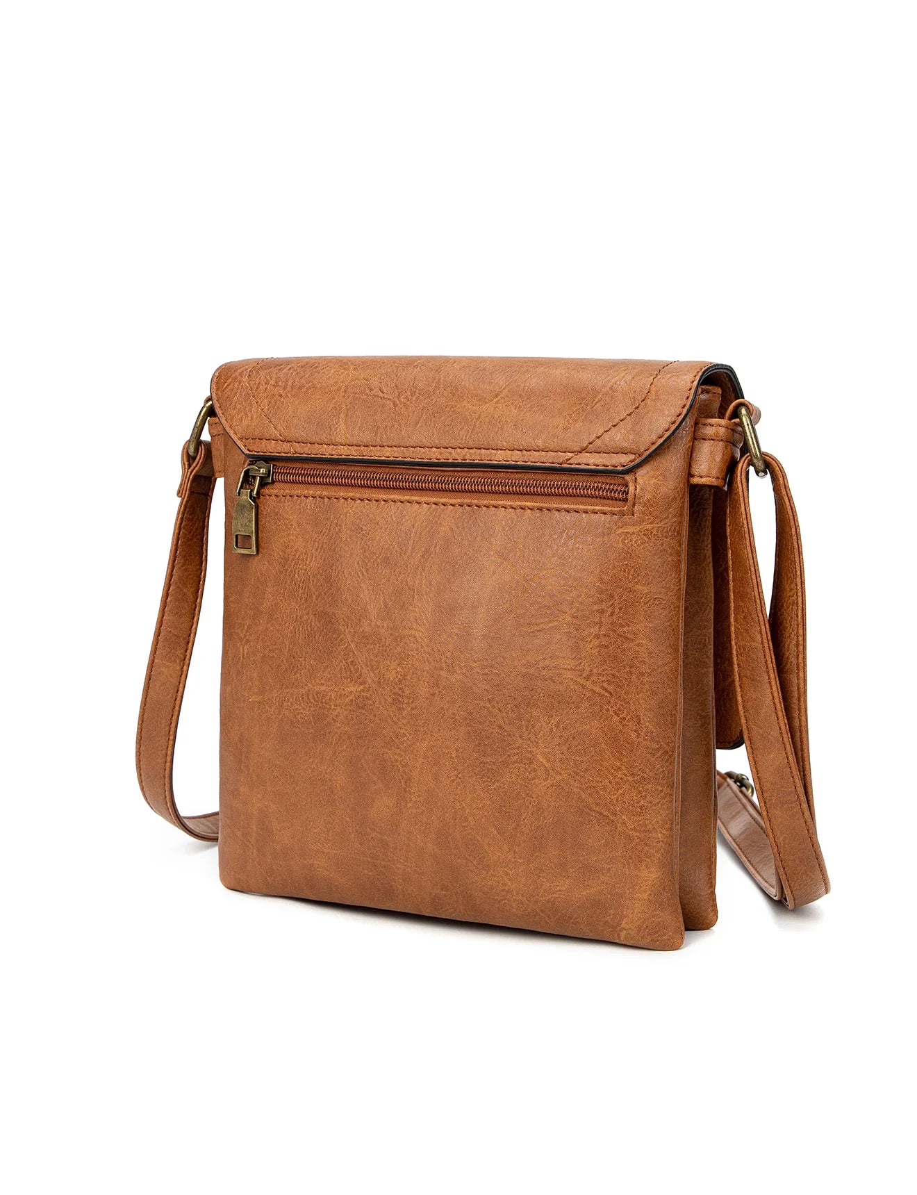 Miss Serenade - XB-2381 Imogen Vegan Flap Sidebag - Tan