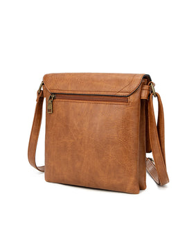 Miss Serenade - XB-2381 Imogen Vegan Flap Sidebag - Tan - 0