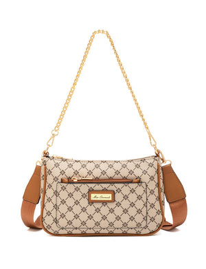 Miss Serenade - XB-2388 Milano x-body Vegan Fashion bag - Beige