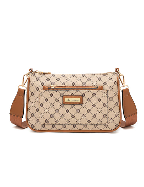 Miss Serenade - XB-2388 Milano x-body Vegan Fashion bag - Beige
