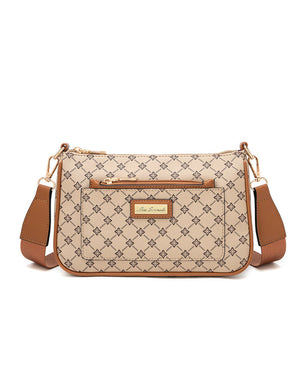 Miss Serenade - XB-2388 Milano x-body Vegan Fashion bag - Beige