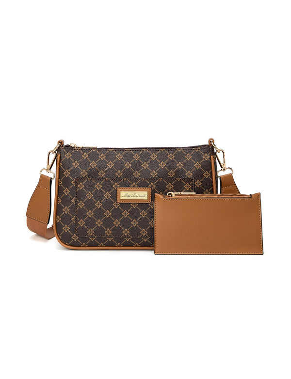 Miss Serenade - XB-2388 Milano x-body Vegan Fashion bag - Tan