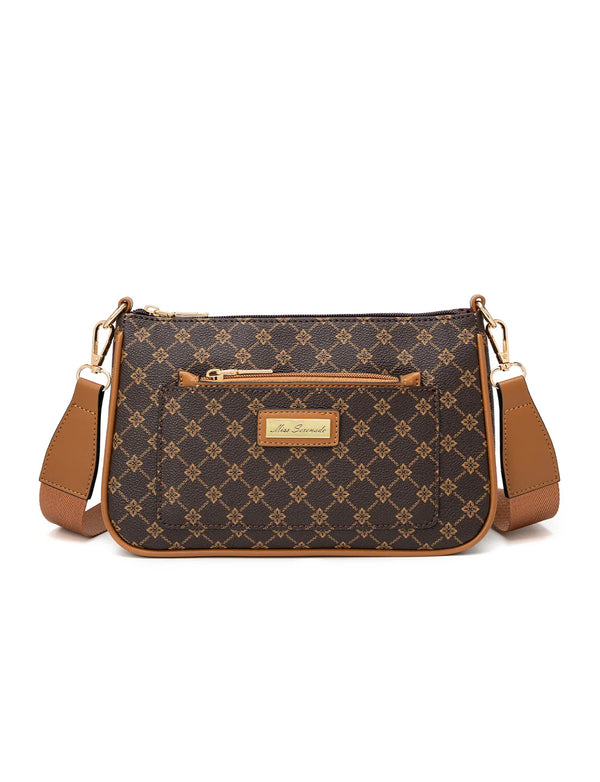 Miss Serenade - XB-2388 Milano x-body Vegan Fashion bag - Tan
