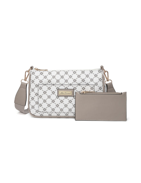 Miss Serenade - XB-2388 Milano x-body Vegan Fashion bag - White Taupe