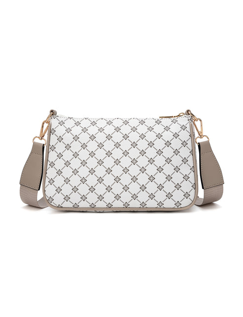Miss Serenade - XB-2388 Milano x-body Vegan Fashion bag - White Taupe