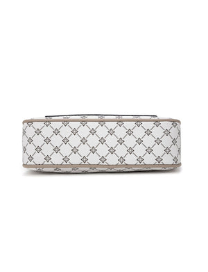 Miss Serenade - XB-2388 Milano x-body Vegan Fashion bag - White Taupe