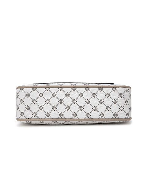 Miss Serenade - XB-2388 Milano x-body Vegan Fashion bag - White Taupe