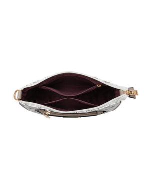 Miss Serenade - XB-2388 Milano x-body Vegan Fashion bag - White Taupe