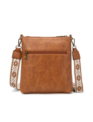 Miss Serenade - XB-2390 Miranda X-Body Vegan fashion sidebag - Tan/Black