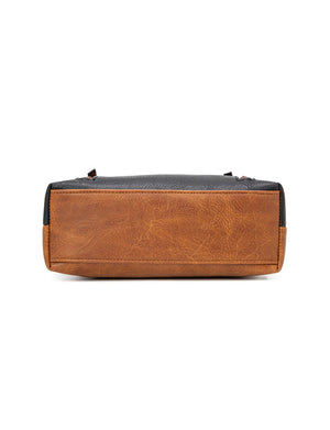 Miss Serenade - XB-2390 Miranda X-Body Vegan fashion sidebag - Tan/Black