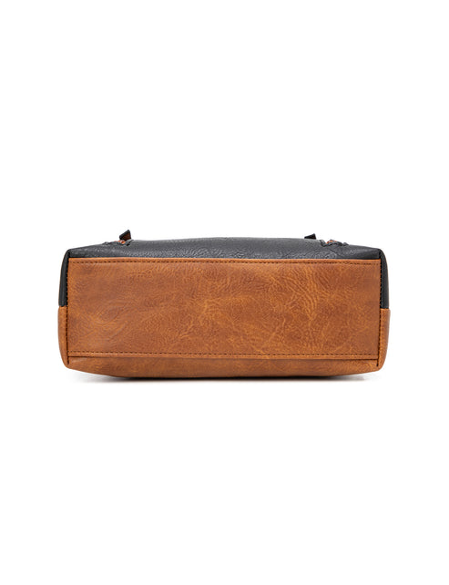 Miss Serenade - XB-2390 Miranda X-Body Vegan fashion sidebag - Tan/Black