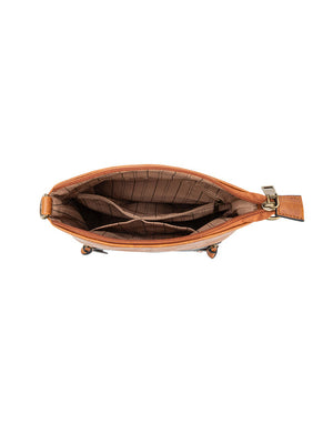 Miss Serenade - XB-2390 Miranda X-Body Vegan fashion sidebag - Tan/Black