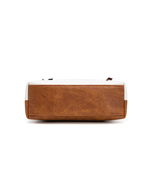 Miss Serenade - XB-2390 Miranda X-Body Vegan fashion sidebag - Tan/White