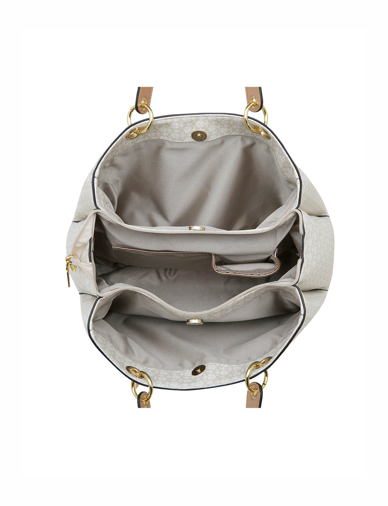 Miss Serenade - Dakota XB-2970 Fashion Handbag - Beige-5