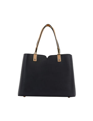 Miss Serenade - Chantal Pu Triple Sect Tote - Black-Camel
