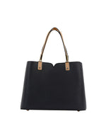 Miss Serenade - Chantal PU triple sect tote - Black-Camel