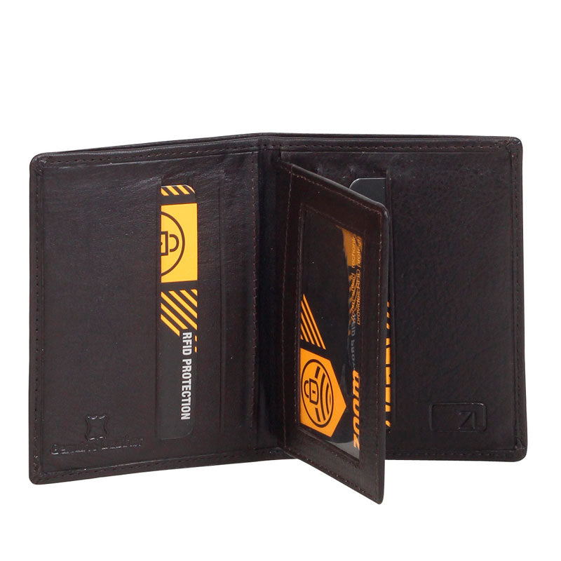 Zoomlite - Arlington Leather Rfid Flap Card Note Sleeve - Chocolate