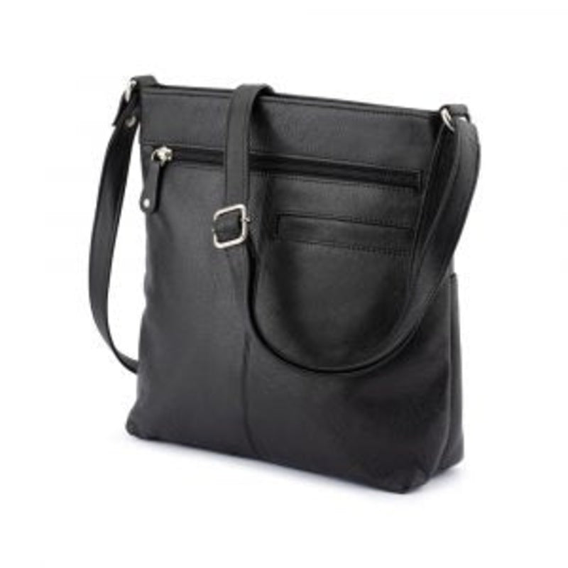 Franco Bonini - 1300 Large Front tab multi pocket side bag- Black Multi - 0