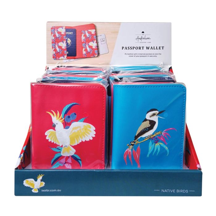 ISAALBI - 16120 Passport Cover Birds - Assorted