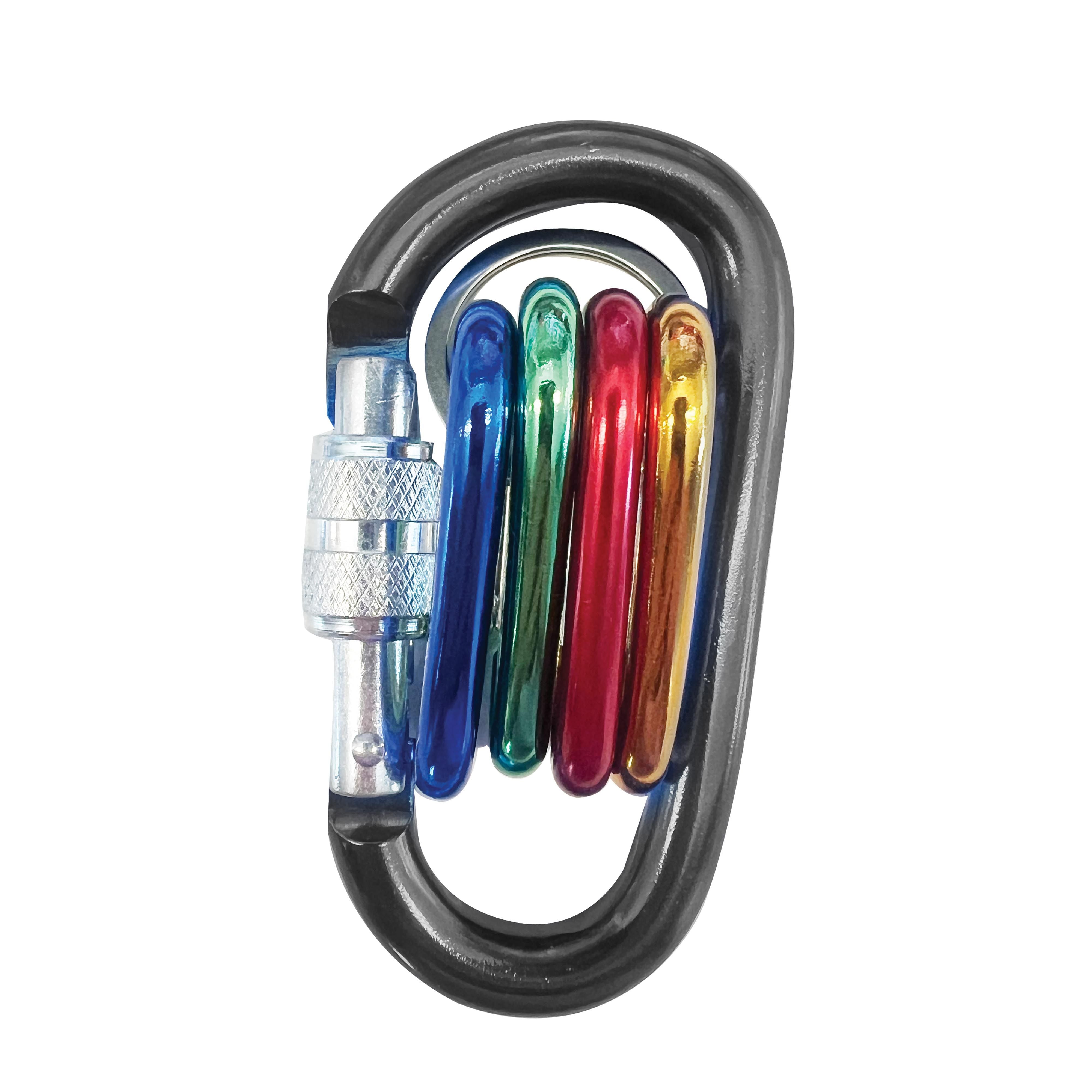 ISAALBI - Locking 5 x Carabiner Set - Assorted