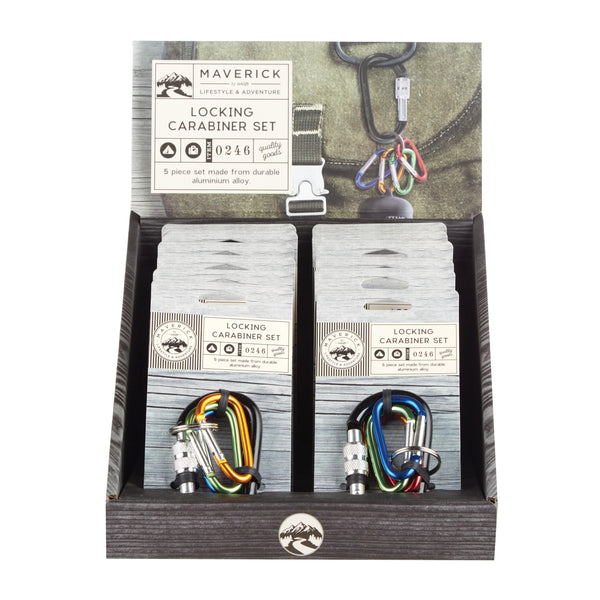 Maverick - Locking 5 x Carabiner Set - Assorted