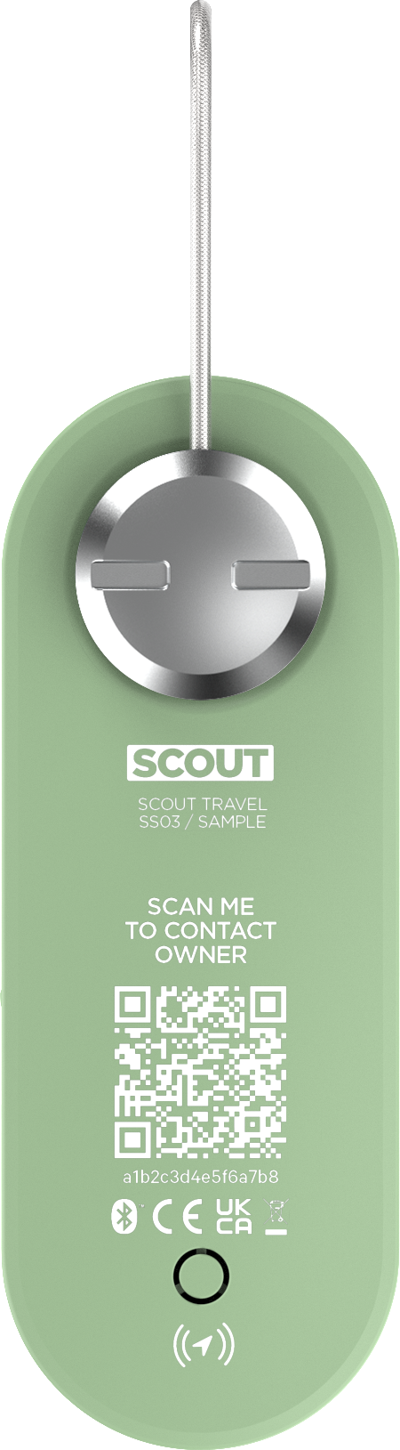 KNOG Scout Travel Smart Luggage Tag with Tracker Green