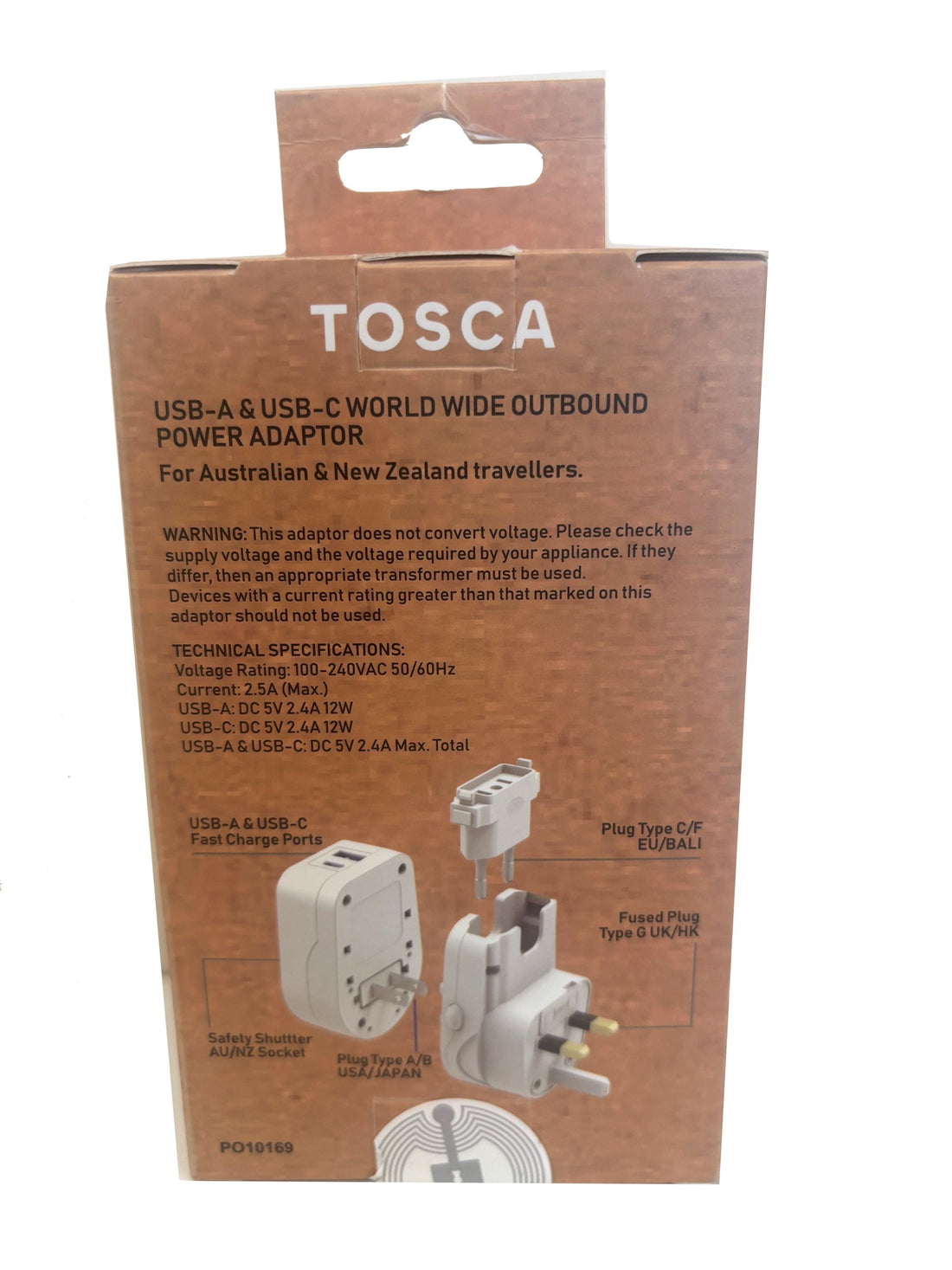 Tosca - TCA072 World Wide USB A+c Port Adaptor - White