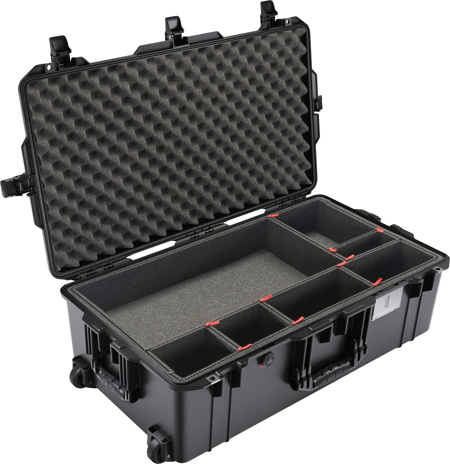 Pelican - 1615AIR,WL/WFoam,PB 2 wheel case Large - BLACK