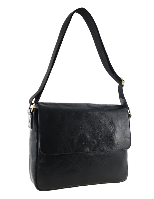 Pierre Cardin - PC4094 Leather Men's Satchel - Black