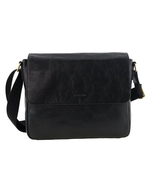 Pierre Cardin - PC4094 Leather Men's Satchel - Black