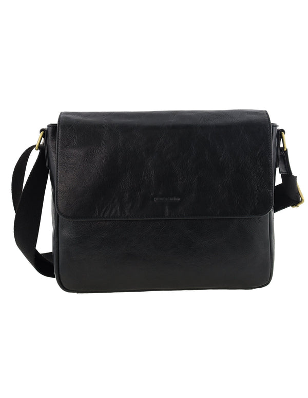 Pierre Cardin - PC4094 Leather Men's Satchel - Black