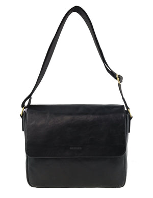 Pierre Cardin - PC4094 Leather Men's Satchel - Black