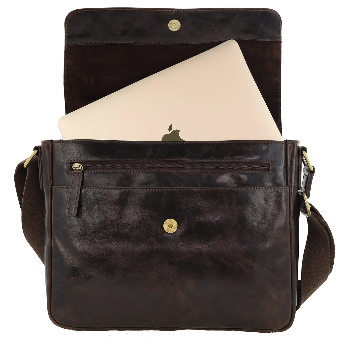 Pierre Cardin - PC4094 Leather Men's Satchel - Chocolate