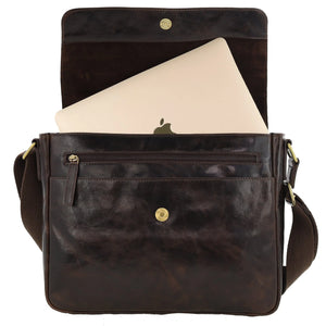Pierre Cardin - PC4094 Leather Men's Satchel - Chocolate