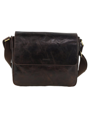 Pierre Cardin - PC4094 Leather Men's Satchel - Chocolate
