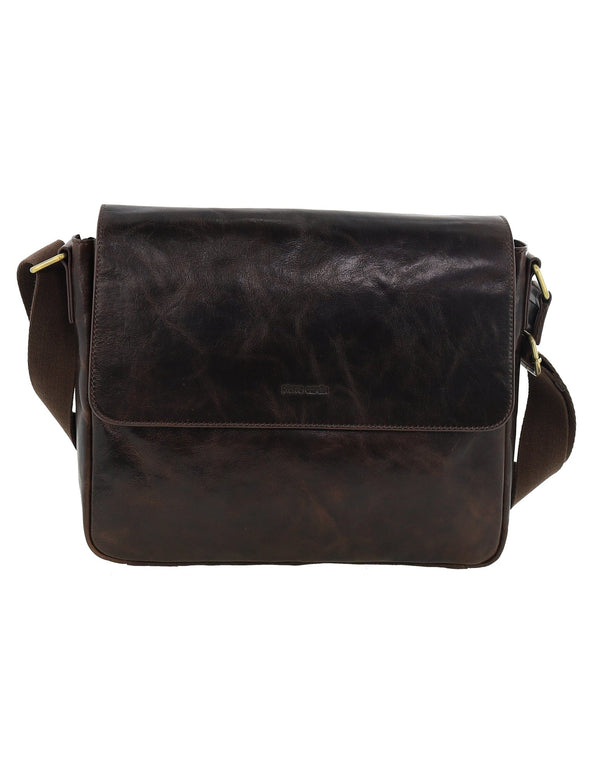 Pierre Cardin - PC4094 Leather Men's Satchel - Chocolate