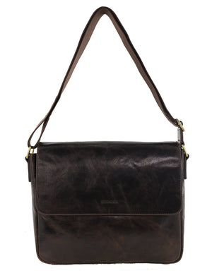 Pierre Cardin - PC4094 Leather Men's Satchel - Chocolate