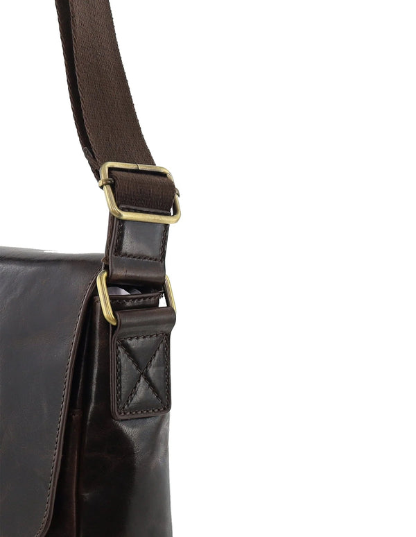 Pierre Cardin - PC4094 Leather Men's Satchel - Chocolate