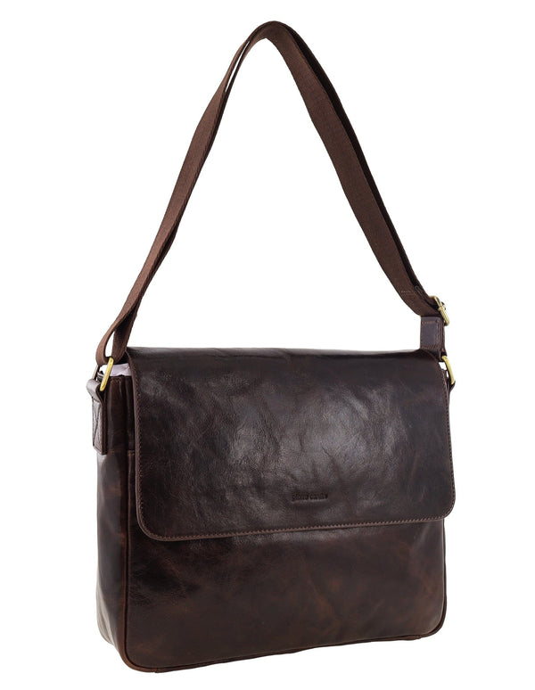 Pierre Cardin - PC4094 Leather Men's Satchel - Chocolate