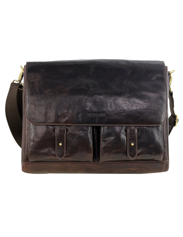 Pierre Cardin - PC4092 Leather Briefcase - Chocolate