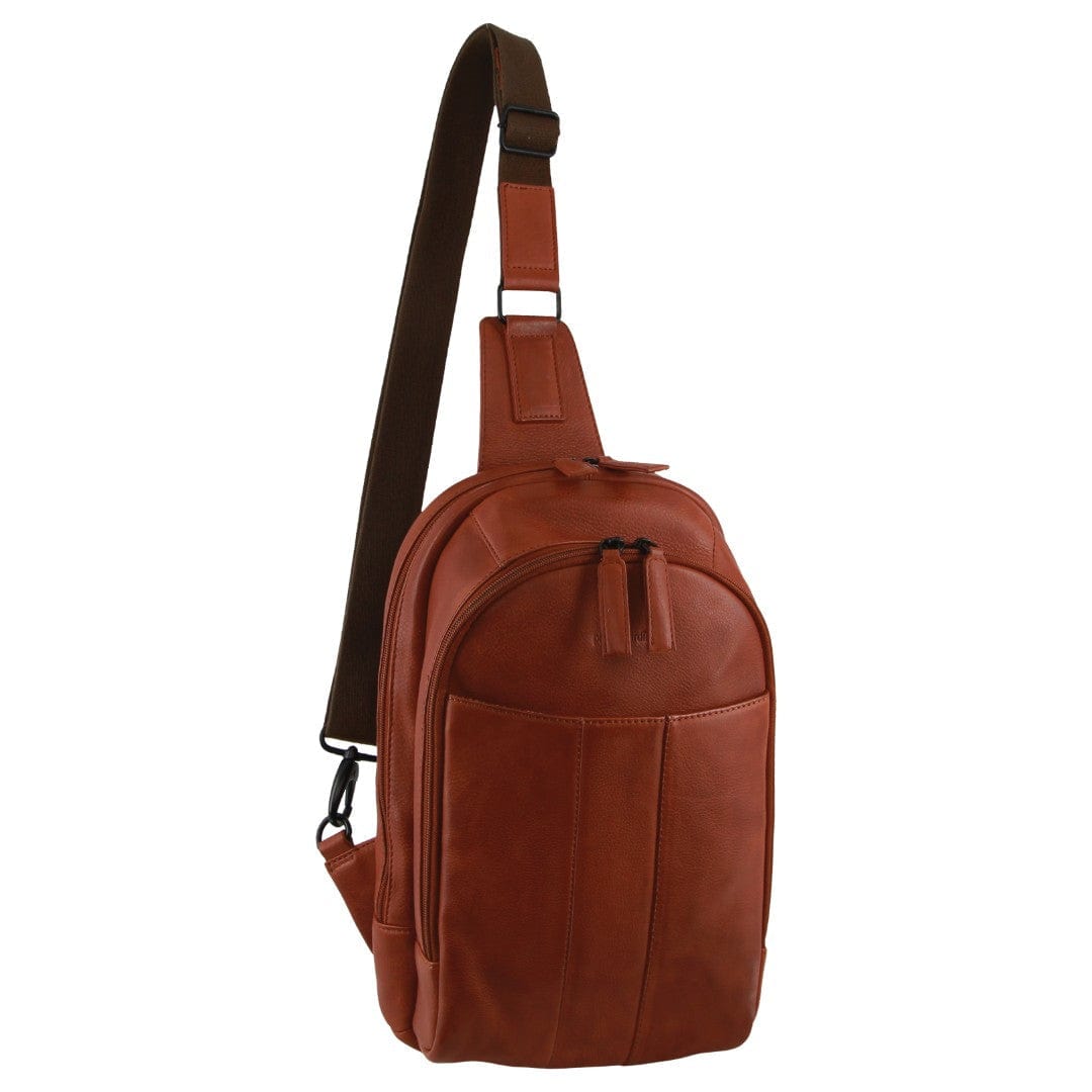 Pierre Cardin- PC3882 Large Leather Sling - Cognac