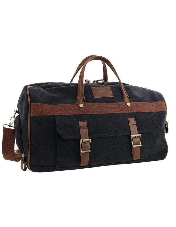 Pierre Cardin - PC4079 Canvas Overnight Bag - Black