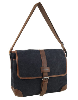 Pierre Cardin - PC4097 Canvas Satchel - Black