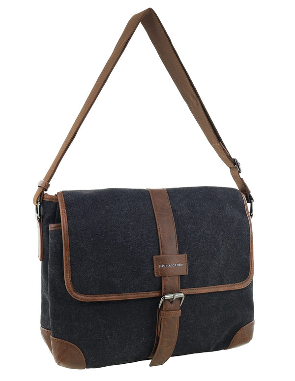 Pierre Cardin - PC4097 Canvas Satchel - Black