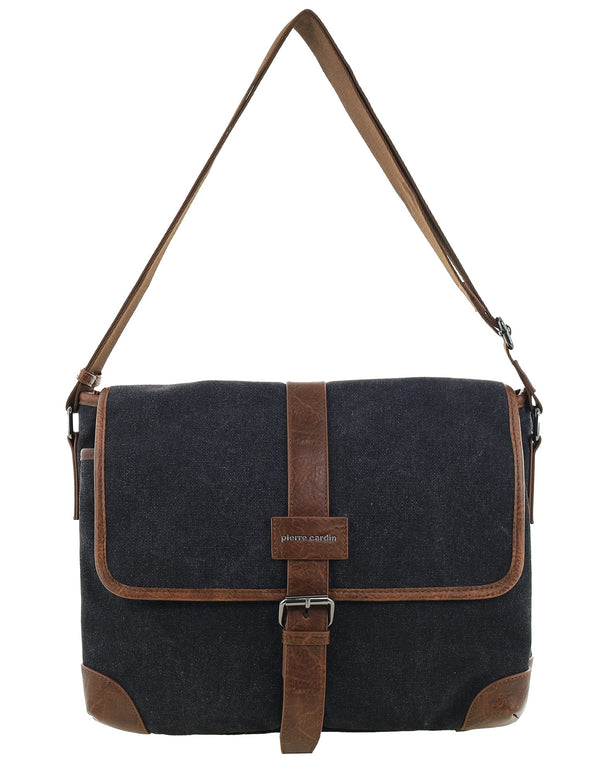 Pierre Cardin - PC4097 Canvas Satchel - Black
