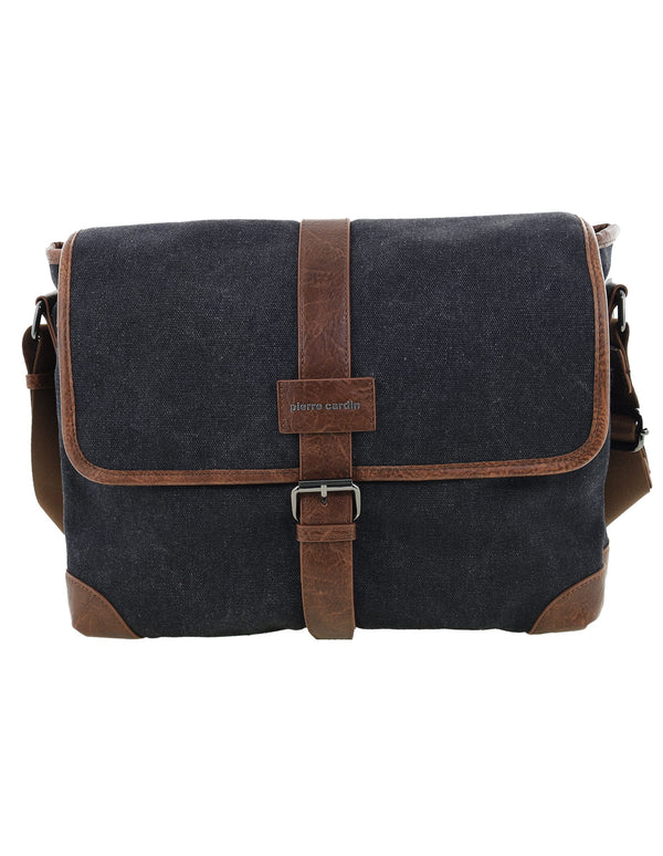 Pierre Cardin - PC4097 Canvas Satchel - Black