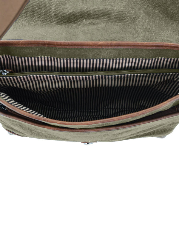 Pierre Cardin - PC4097 Canvas Satchel - Brown