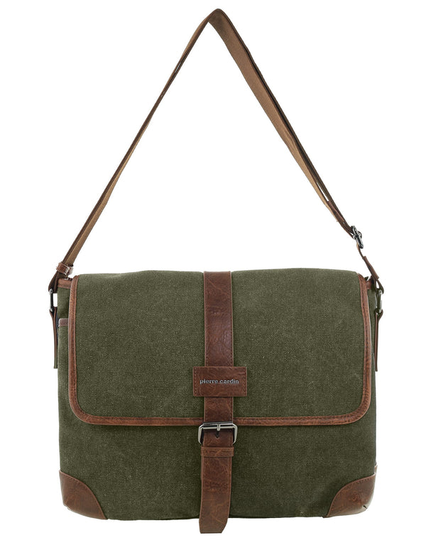 Pierre Cardin - PC4097 Canvas Satchel - Brown